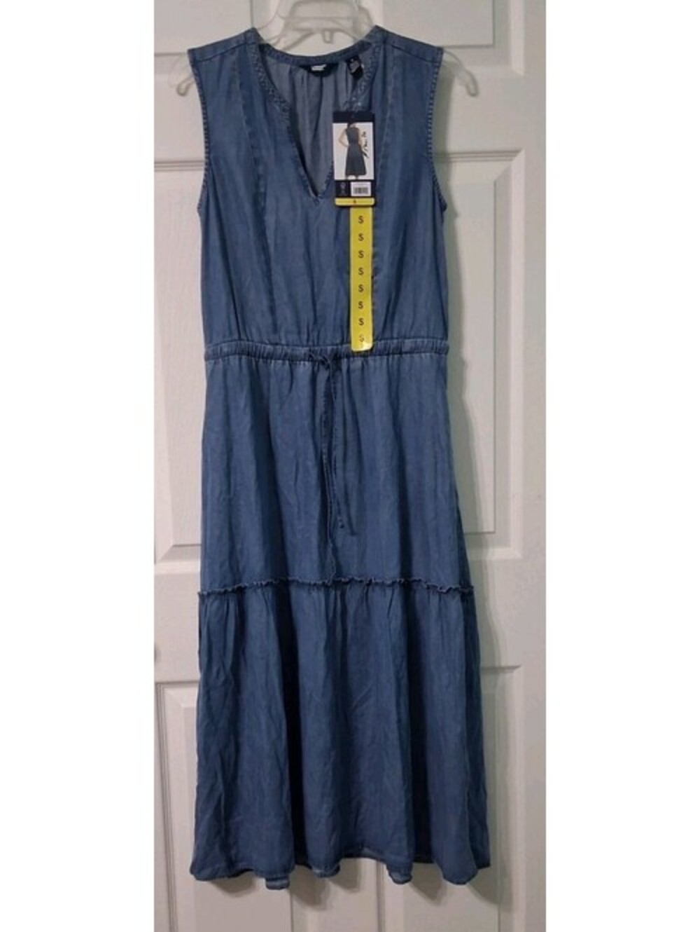 Lands End, Tiered Midi Swing Dress, Sleeveless, Size Small, NWT